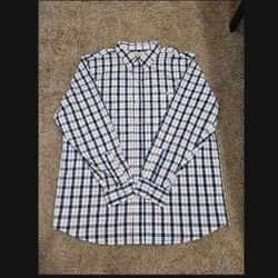 Blue Mountains Men's Plaid Button-Down Shirt XLT