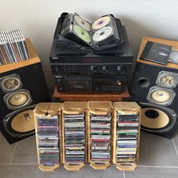 CD Player, Receiver,  Speakers & CD Collection