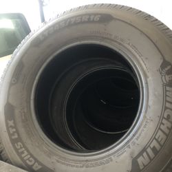 Brand New Michelin Agilis LTX. LT 245 75 R 16” Load E 10 Ply.  Brand New MBZ Take Offs  