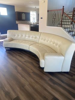Danish Leather Couch circular