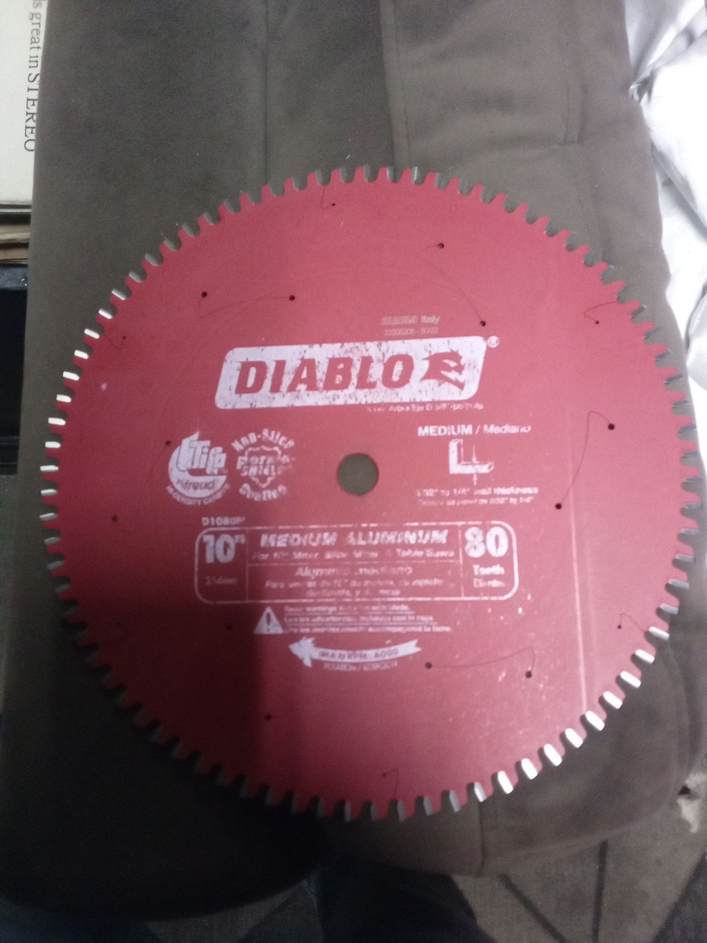 Diablo 10" 80 teeth Medium retails for $145 selling for $50 Dollars
