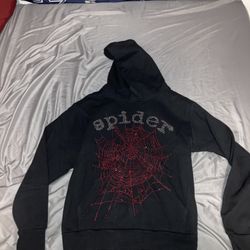 Sp5der Hoodie Red Rhinestone S