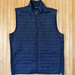 Perry Ellis Quilted Vest Lightweight Full-Zip Navy Blue Sleeveless Men’s Sz. XL