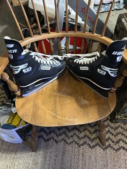 Bauer hockey skates size 12, never sharpened in great condition.  Thought I would get into hockey, but I’m too old. $50, cash or Venmo, meet in person