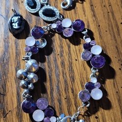 2 Bracelets w/Black Charm