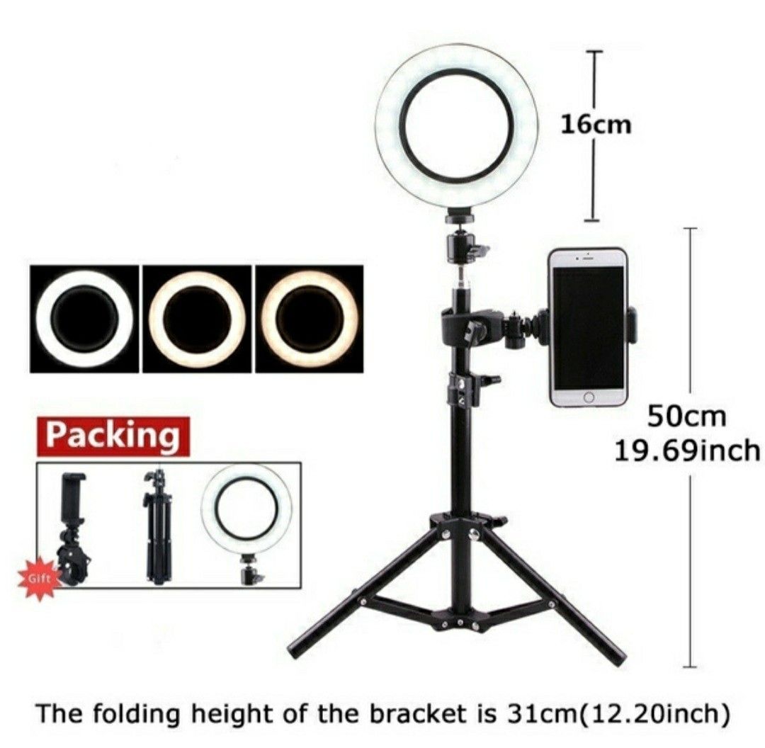 Ring Light w tripode & hang for phone