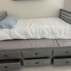 Modern twin bed with storage