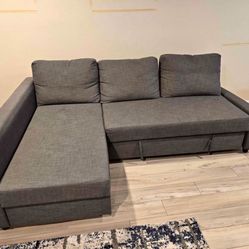 Ikea Frighten Gray Sleeper Sectional ( Free Delivery)