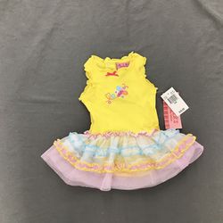 NWT  Carter’s White Pink yellow Summer Dress Baby Girl Sz 3-6M