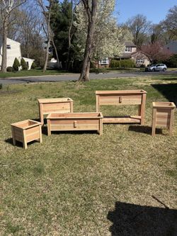 Handmade cedar planters