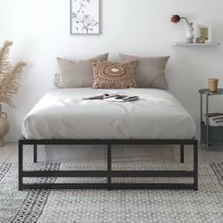 Queen bed frame - black metal