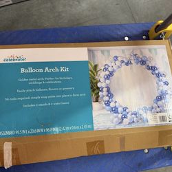 Way To Celebrate Gold Metal Balloon Arch Kit Wedding Birthday Party Decor 96”