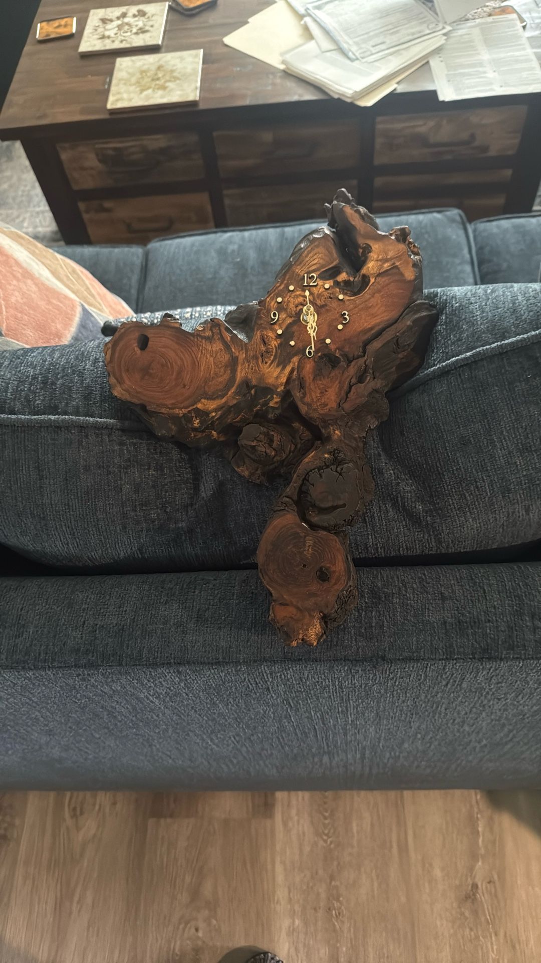 Mesquite Burlwood Clock