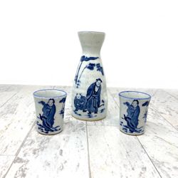 Hand Painted Japanese Sake Set