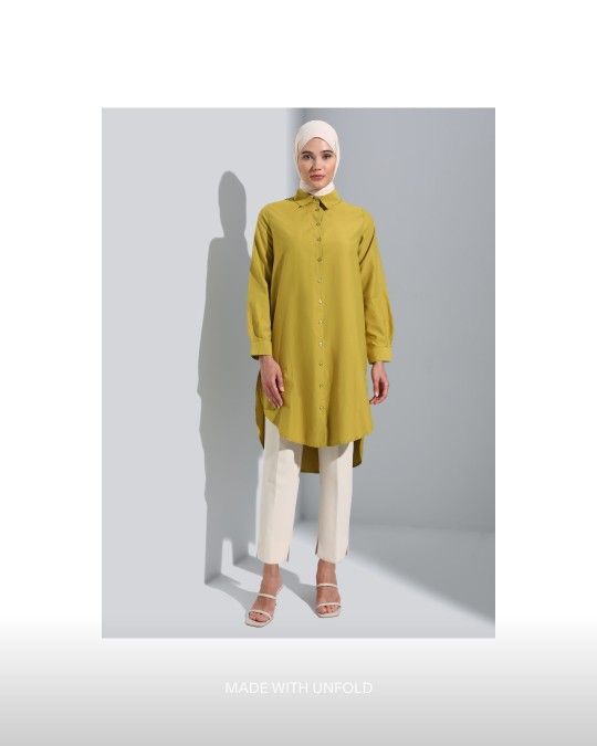 Refka Women's Button Down Tunic Long Shirt , Size 12
