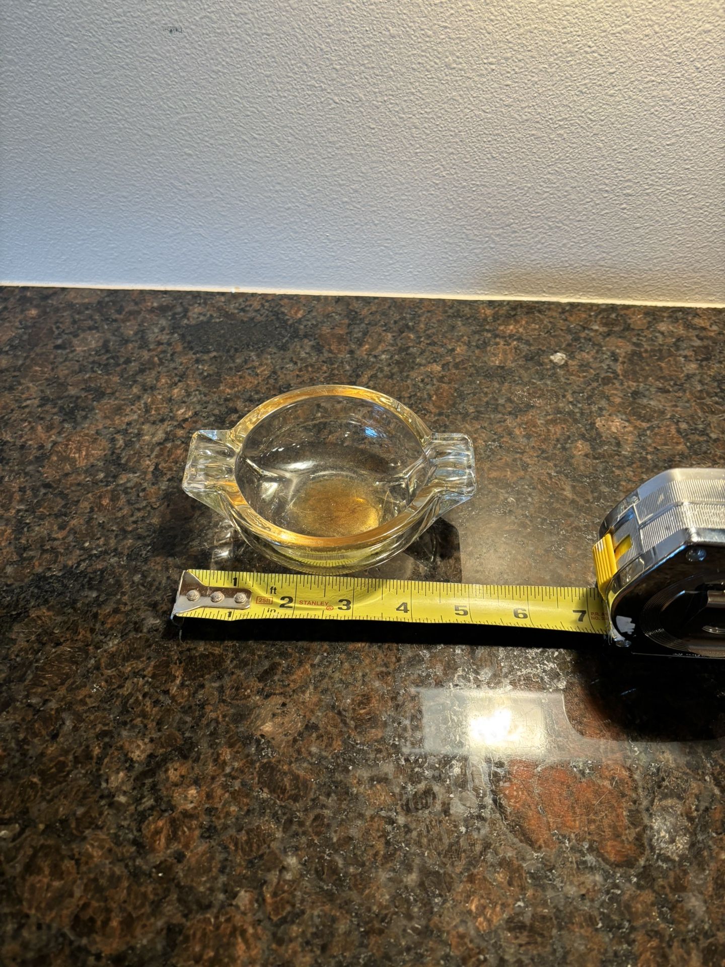 MID CENTURY MODERN Glass Ashtray, 4" Round Ash Tray