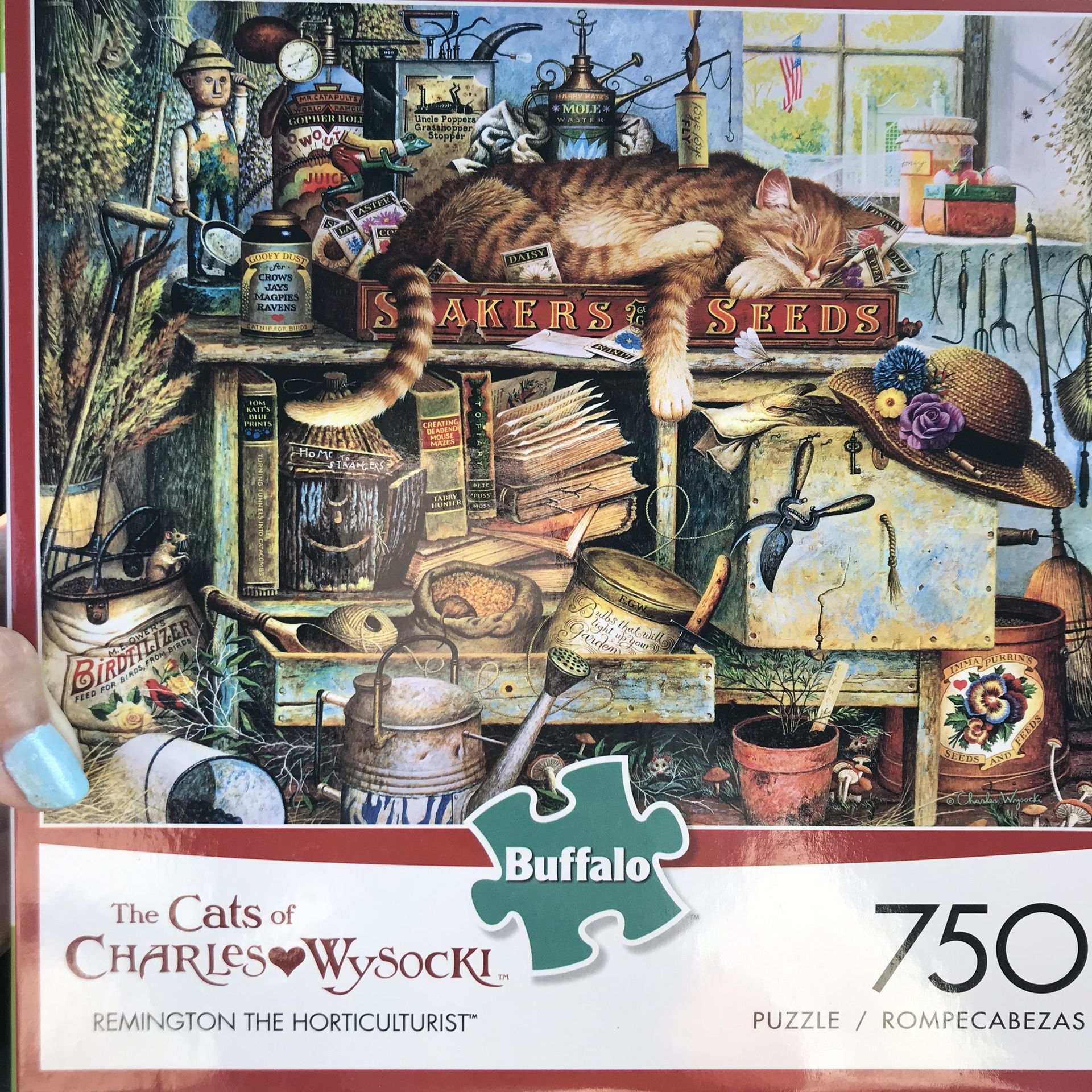 NEW!!! 750 Piece Puzzle Cats of Charles Wysocki REMINGTON THE HORTICULTURIST