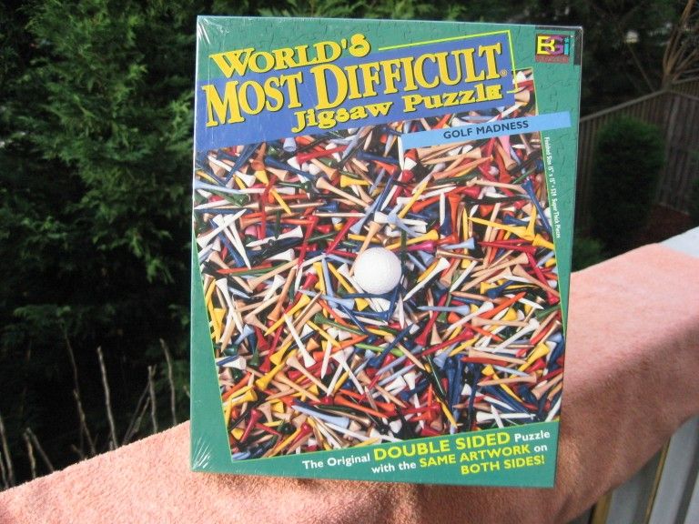 Worlds Most Difficult Jigsaw Puzzle Golf Madness Double Sided 529 Pcs. NEW