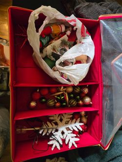 Christmas ornaments and 6ft tree
