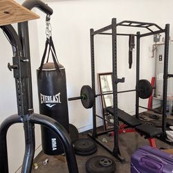 Olympic Weight Set // Power Rack // Boxing & Speed Bag 