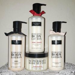 X3 NEW FULL SIZED 8Oz VICTORIA'S SECRET HYDRATING BODY LOTION COTTON MOISTURE COMPLEX ACAI POMEGRANATE SHEA BUTTER