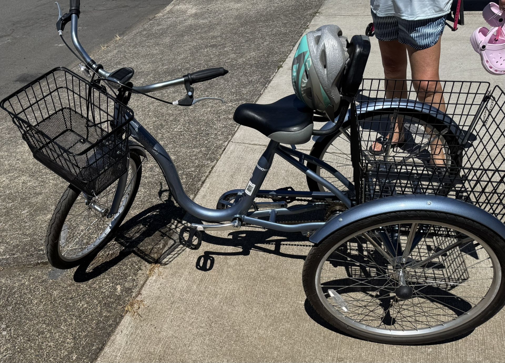 Schwinn Meridian Adult Tricycle 26" Single Speed 3 Wheel Cargo Basket Blue