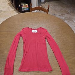 ABERCROMBIE & FITCH WOMEN SIZE Medium Pink STRETCH LONG SLEEVE T SHIRT 