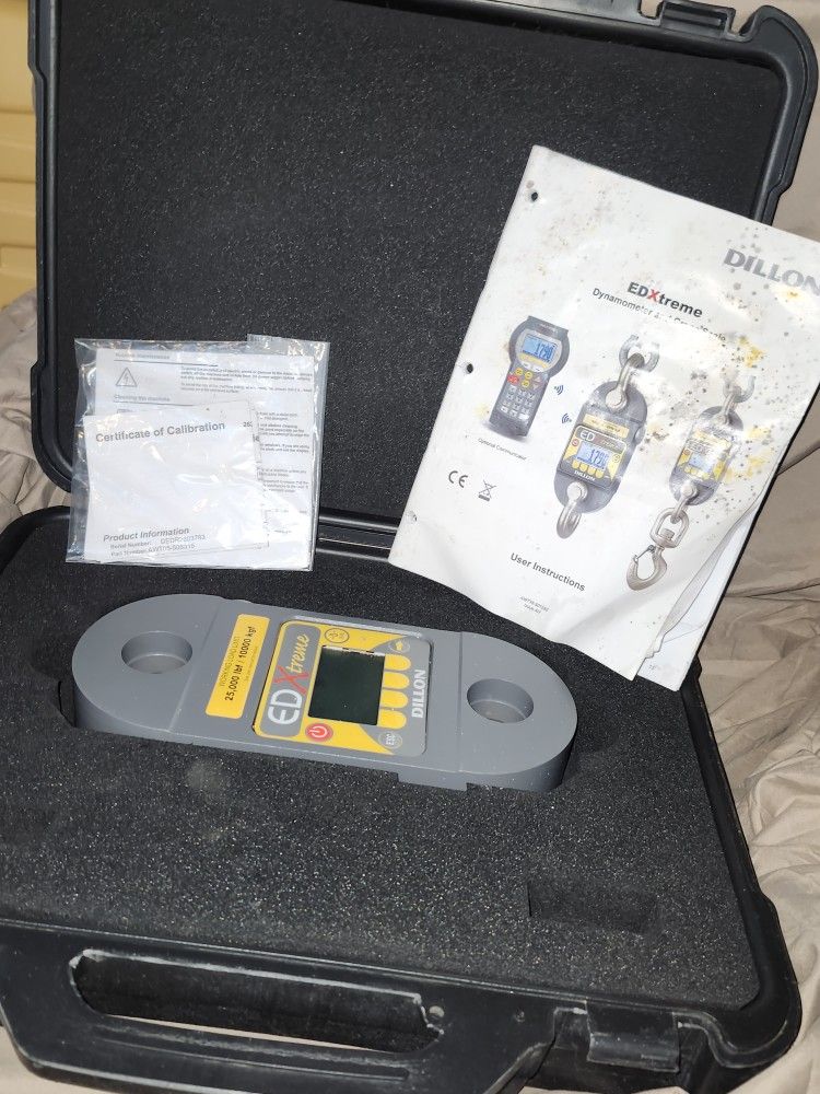 ^^ DILLON EDXTREME 25,000 LBF / 10000 KGF Dynamometer Crane Scale (RP37)