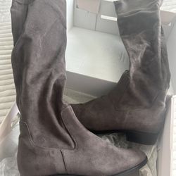 Beautiful Pair Of Gray Suede Boots