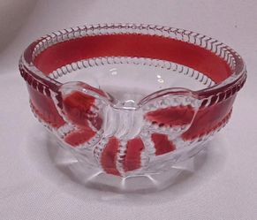 Mikasa Ruby Ribbon Crystal Candy Bowl Celebrations 