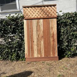3.5’ X 6’ Red Wood Fencing Panel