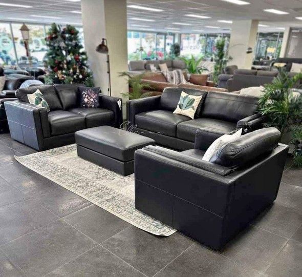 Amiata Onyx Sofa Loveseat And Chair Ottoman $10 Down Payment And Financing Available