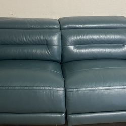 Green Feaux Leather Couch