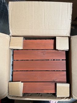 27PCS Interlocking Deck Tiles Outdoor Patio Floor, Brown