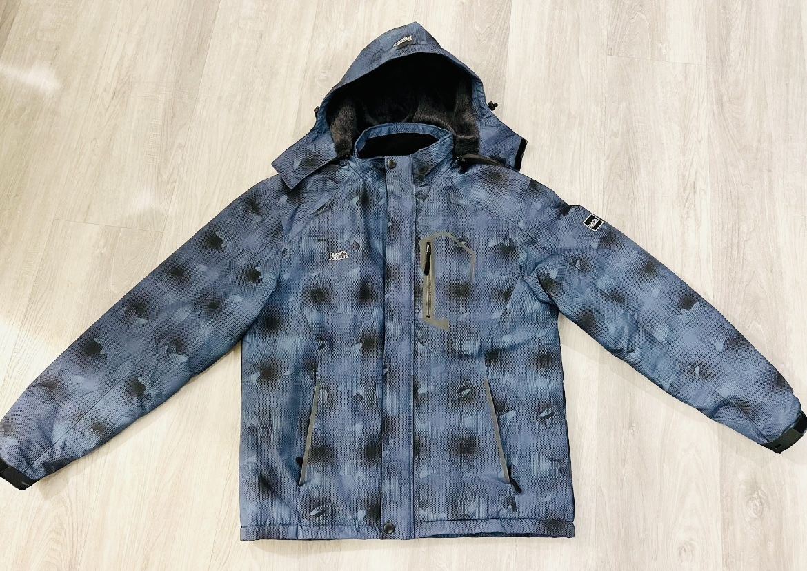 Pooluly Men's Ski Jacket Warm Winter Waterproof Windbreaker Hooded Raincoat Snowboarding Jackets