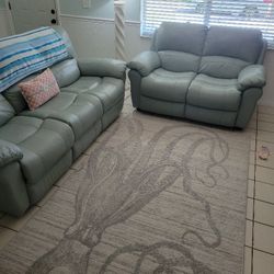 REAL LEATHER Coastal Couch And Loveseat