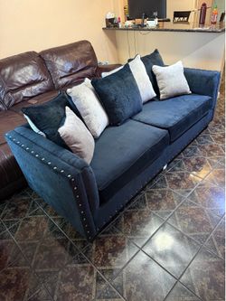 Serta Upholstery Bliss Midnight Blue Sofa