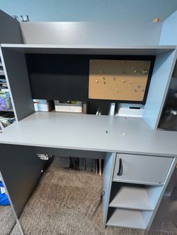 Computer desk with shelf