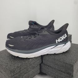 HOKA Clifton 8 Women's Size 11B Shoes Black Running Sneakers N4123 Black White