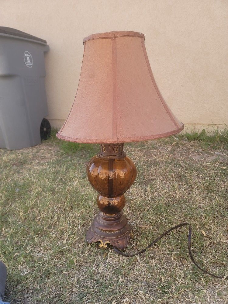 Vintage boho Amber Glass Globe Lamp