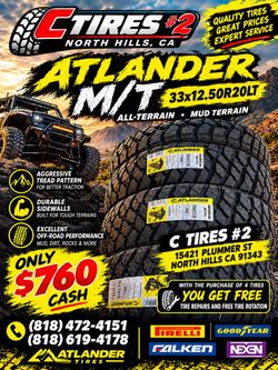33x12.50R20LT Atlander MT ( 4 NEW TIRES )