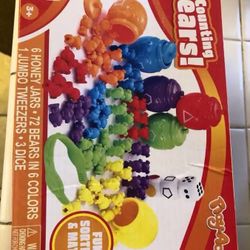 New Play Act 72 Counting Bears / Pots Great Improving Fine Motor Skills, Math Counting & Color Sorting