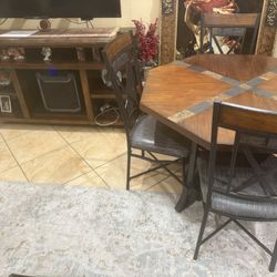 Dining Table, 6 Dining Chairs And TV Stand 