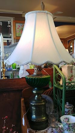 Vintage Emerald green lamp