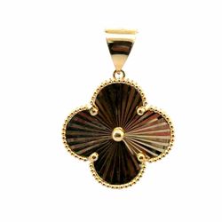 Woman’s Ladies 14k Yellow Gold Clover Charm Pendant for Necklace GP3129612