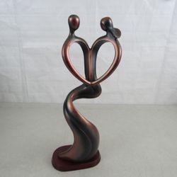 Man & Woman Romantic One Heart Shaped Scuplture Figurine-15 1/2" Tall


