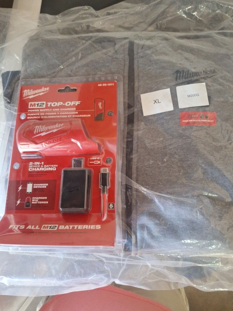 Milwaukee M200G Heated Hoodie M12 Grey Xl Not Battery