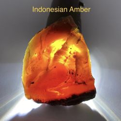 Indonesian Genuine Amber Polished Slice 15g  HIGHLY FLUORESCENT AUTHENTIC RARE