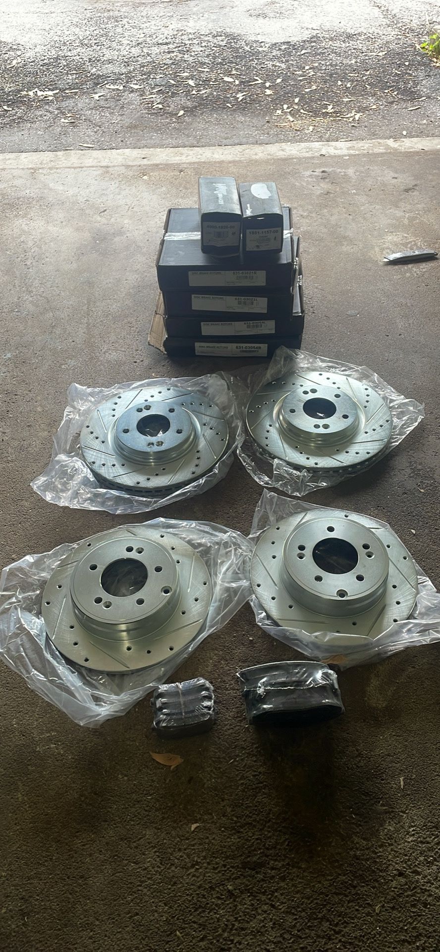 Front Rear Rotors Brake Pad Set Kia Optima Hyundai Sonata