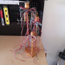 Wooden Heart Shaped Decoration With Streamers